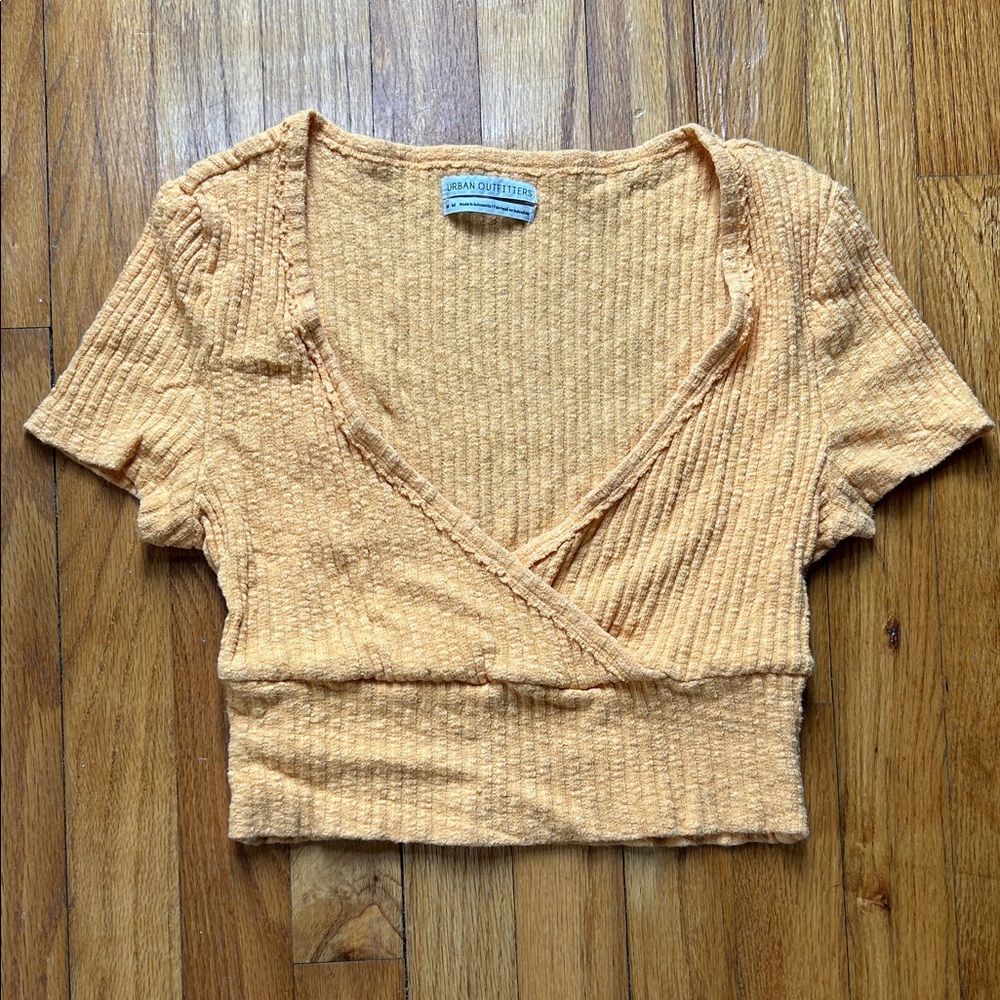 Urban Outfitters Peach Ribbed Crop Top